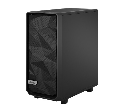 Корпус ПК без блока питания/ Case Fractal Design Meshify 2 Compact TG Dark Tint, Midi-Tower, 2x140mm + 1x120mm, 2xUSB-A 3.2 + 1xUSB 3.2 Type-C ATX, mATX, mITX Black
