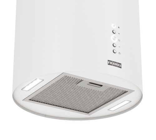 Вытяжка Franke/ Best, Цилиндрическая настенная вытяжка AXIS 35 WH, 35 см, 750 м3/ч, электронное управление, LED освещение, 66 дБ, Угольный фильтр Ф-10 (опция), цвет белый