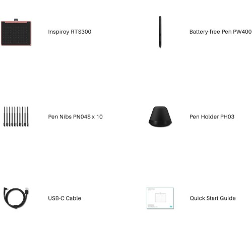 Графический планшет/ Графический планшет Huion Inspiroy RTS-300 Black