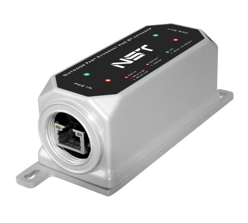Уличный PoE удлинитель/ Уличный Ultra PoE удлинитель Fast Ethernet до 250м на 1 порт. Порты Ethernet: Вход - 1x10/100Base-T RJ45; Выход - 1x10/100Base-T RJ45. Порты PoE: Вход - 1xIEEE 802.3af/at/bt/Passive POE (до 120W); Выход - 1xIEEE 802.3af/at/bt (до 9