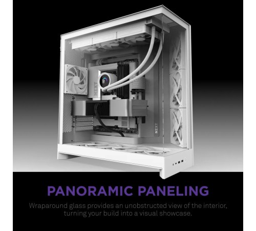 Корпус без блока питания/ Case NZXT H9 Flow (2025), Midi-Tower, TG, 3x140mm + 1x120mm, 2xUSB-A 3.2 + 1xUSB-C 3.2, E-ATX, ATX, mATX, mITX White