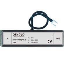 Грозозащита/ OSNOVO Устройство грозозащиты для ЛВС (скорость до 1000 Мб/с), 1 вход (RJ45-мама), 1 выход (RJ45-мама)