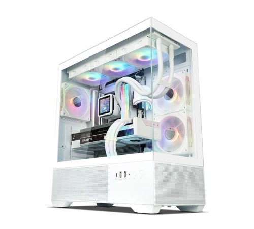 корпус ZALMAN CHRONIX, ATX, WHITE, WINDOW, 1xCombo (3.5’’ or 2.5’’), 1x3.5’’HDD, 2x2.5’’SSD, 1xUSB2.0, 1xUSB3.0, 1xUSB Type-C, SIDE 2x120mm ARGB, REAR 1x120mm ARGB