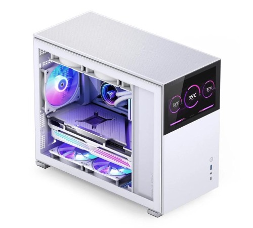Корпус без блока питания/ Case JONSBO D31 STD SCREEN, Mini-Tower, TG, no fans, 1xUSB-A 3.2 + 1xUSB-C 3.2, mATX, mDTX, mITX White