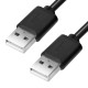 GCR Кабель 0.3m USB 2.0, AM/AM, черный, 28/28 AWG, экран, армированный, морозостойкий