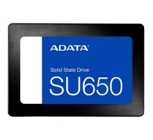 Твердотельный накопитель/ ADATA SSD Ultimate SU650, 1000GB, 2.5" 7mm, SATA3, 3D TLC,R/W 520/450MB/s, IOPs 40 000/65 000, TBW 1120, DWPD 1 (3 года)