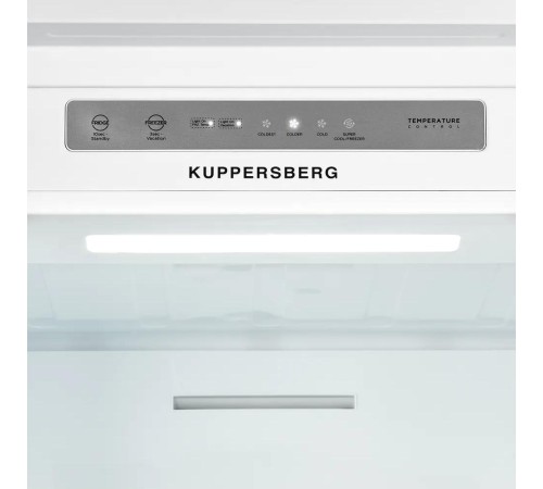 Встраиваемый холодильник Kuppersberg/ Встраиваемый холодильник Kuppersberg, High-Tech двухкамерный, полезный объем 334 л, суперохлаждение, суперзаморозка, функция отпуск, перевешиваемые двери (door slider), электронное управление, звуковая индикация откры