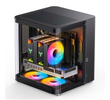 Корпус без блока питания/ Case JONSBO TK-1 Black 2.0, Mini-Tower, no fan, 1xUSB-A 3.2 + 1xUSB-C 3.2, mATX, mITX Black