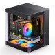 Корпус без блока питания/ Case JONSBO TK-1 Black 2.0, Mini-Tower, no fan, 1xUSB-A 3.2 + 1xUSB-C 3.2, mATX, mITX Black