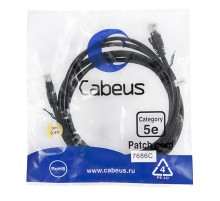 Патч-корд Cabeus PC-UTP-RJ45-Cat.5e-3m-BK Патч-корд U/UTP, категория 5е, 2xRJ45/8p8c, неэкранированный, черный, PVC, 3м