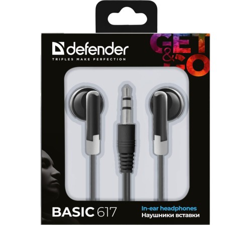 Defender #1 Наушники вставки Basic 617 черный