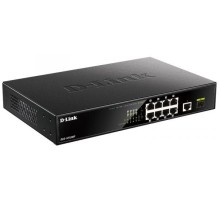 Коммутатор/ DGS-1010MP,DGS-1010MP/A1A Unmanaged Switch 9x1000Base-T (8x1000Base-T PoE), 1x1000Base-X SFP, PoE Budget 125W, metal case