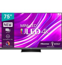 Телевизор Mini LED 75'' Hisense/ 75", Ultra HD, Mini LED, 120Гц, Smart TV (ОС VIDAA U6), Wi-Fi, PCI 3000, DVB-T2/T/C/S2/S, HDR 10+, Dolby Vision, Dolby Atmos, Bluetooth, 4*10W+20W+2*5W, CI+(1.4), 4хHDMI, 2хUSB, Works with Alexa, Alexa Built-in, GA, V