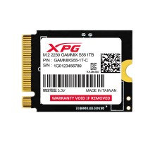 Твердотельный накопитель/ ADATA SSD GAMMIX S55, 1000GB, M.2(22x30mm), NVMe, PCIe 4.0 x4, 3D NAND, R/W 5000/3700MB/s, IOPs -/-, TBW 250, DWPD 0.1 (5 лет)