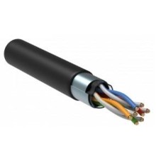 Кабель связи витая пара F/UTP кат. 5E 4x2х24AWG solid LSZH 305м черный