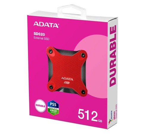 Внешний накопитель Внешний SSD 512GB USB 3.2 Gen 2 (USB 10Gbps) R550/W480MB/s 3D NAND COLOR BOX красный