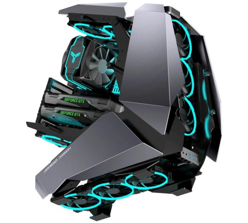 Корпус без блока питания/ Case JONSBO MOD-5, Full-Tower, TG, no fans, 2xUSB-A 3.0 + 1xUSB-C 3.2, ATX, mATX, mITX Gray