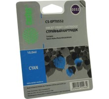 -/ Картридж струйный Cactus CS-EPT0552 T0552 голубой (10мл) для Epson Stylus RX520/Stylus Photo R240