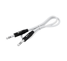 GCR Кабель 1.5m аудио jack 3.5mm/jack 3.5mm белый, AL case черный, M/M, GCR-54750