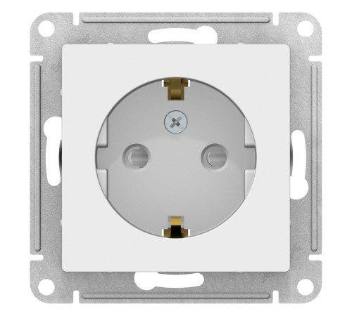 ATLASDESIGN РОЗЕТКА с заземлением со шторками, 16А, механизм, БЕЛЫЙ