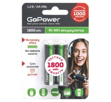 Аккумулятор бытовой GoPower HR6 AA BL2 NI-MH 1800mAh (2/20/240) блистер (2 шт.)