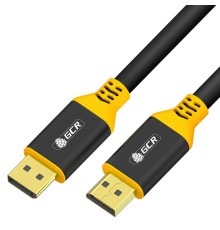 GCR Кабель 1.0m DisplayPort v1.4, 8K 60Hz, 4K 165Hz, черный, AL case, желтый ПВХ