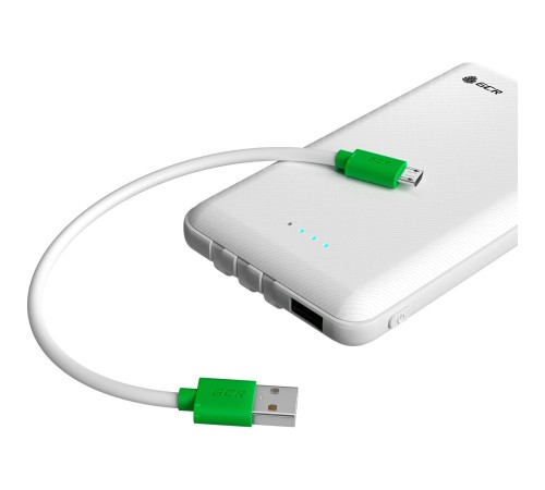 GCR QC Кабель 0.3m MicroUSB, быстрая зарядка, белый TPE, зеленые коннекторы, 28/22 AWG, GCR-53281