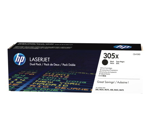 Тонер-картридж набор из 2 шт/ HP 305X Black Dual Pack LaserJet Toner Cartridge Тонер-картридж набор из 2 шт/ HP 305X Black Dual Pack LaserJet Toner Cartridge