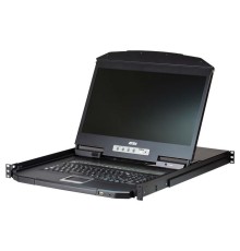 КВМ консоль ATEN 18.5" 16-Port PS/2-USB VGA Single Rail WideScreen LCD KVM Switch
