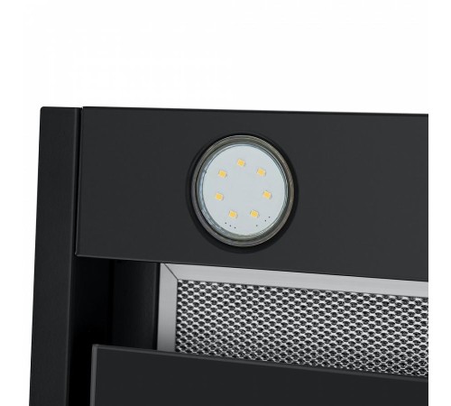 ВЫТЯЖКА MAUNFELD FANTASY LIGHT 60 Black/ ширина 600 мм, полновстраиваемая, сенсорное управление, 3 скорости, 800 м3/ч, 40 дБ, светодиодное LED освещение, опция: угольный фильтр CF190C, черный цвет