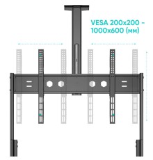 ONKRON мобильная стойка для ТВ 60"-120", макс 150кг, наклонная, чёрная TS2080