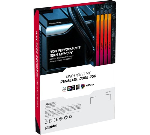 Память оперативная/ Kingston 48GB 7200MT/s DDR5 CL38 DIMM (Kit of 2) FURY Renegade RGB XMP Память оперативная/ Kingston 48GB 7200MT/s DDR5 CL38 DIMM (Kit of 2) FURY Renegade RGB XMP