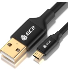 Greenconnect Кабель 3A 1.0m USB 2.0 для Samsung, GOLD, ОS Android, AM/microB 5pin, черный, AL корпус черный, черный ПВХ, 28/22 AWG, поддержка функции быстрой зарядки, GCR-51179