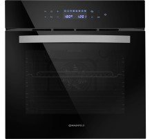 Шкаф духовой электрический MAUNFELD/ Шкаф духовой электрический, 56 л,595х595 мм, управление сенсорное, стекло в дверце 2, гриль,10 режимов,конвекция,тип очистки паром,цвет черный