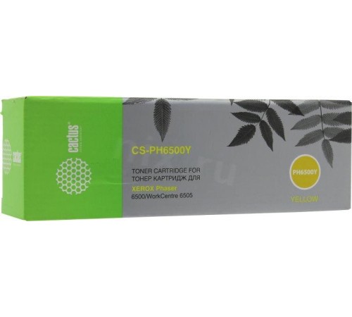 -/ Картридж лазерный Cactus CS-PH6500Y 106R01603 желтый (2500стр.) для Xerox Phaser 6500/WorkCentre 650