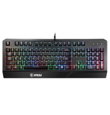клавиатура проводная Gaming Keyboard MSI VIGOR GK20, Wired, membrane Keyboard with ergonomic keycaps and wrist rest.  12 Key Anti-ghosting Capability. Water Resistant (spill-proof), Static multi-col (царапины,потертости)