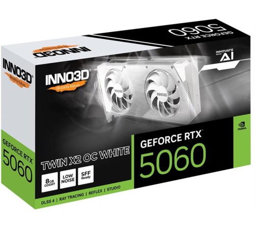 Видеокарта INNO3D RTX 5060 Twin X2 OC WHITE//RTX5060, HDMI, DP*3, 8G,D7 Видеокарта INNO3D RTX 5060 Twin X2 OC WHITE//RTX5060, HDMI, DP*3, 8G,D7