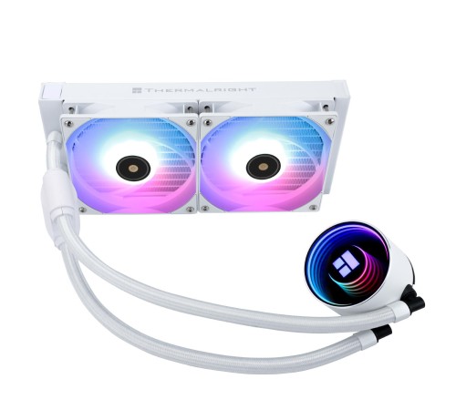 Водяное охлаждение для процессора/ Water Cooling System Thermalright Frozen Notte 240 White Argb V2 (240mm, White, ARGB/ Fans: 2x120mm, 72.37CFM, 27.7dBA, 2000RPM/ Pump height 54mm, 28dBA, 5300RPM, Rad thickness 27mm/ S: 1200, 1700, 1851, 2011, 2066, 115X