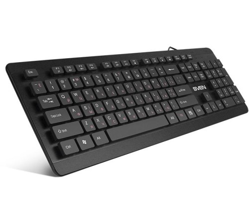 Клавиатура SVEN KB-E5700H чёрная(104кл, USB-Hub*2, Slim, 12Fn,  островной тип кл.)