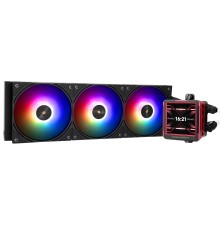 Водяное охлаждение для процессора/ Water Cooling System Thermalright Frozen Warframe 360 Ultra Black Argb (360mm, Black, ARGB/ Fans: 3x120mm, 70.84CFM, 22.1dBA, 2000RPM/ Pump height 60mm, 23dBA, 3000RPM, Rad thickness 27mm/ S: 1200, 1700, 1851, 2011, 2066