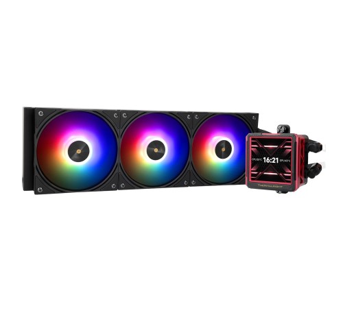Водяное охлаждение для процессора/ Water Cooling System Thermalright Frozen Warframe 360 Ultra Black Argb (360mm, Black, ARGB/ Fans: 3x120mm, 70.84CFM, 22.1dBA, 2000RPM/ Pump height 60mm, 23dBA, 3000RPM, Rad thickness 27mm/ S: 1200, 1700, 1851, 2011, 2066