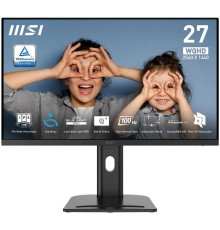 Монитор MSI PRO MP273QP E2 27" 16:9 WQHD(2560x1440) IPS Flat,1ms(MPRT),1300:1,100M:1,400nit,178/178,2xHDMI 2.0,DP 1.2,Speaker,Tilt,Swivel,Height,Pivot,VESA,100Hz,Black,1y war-ty