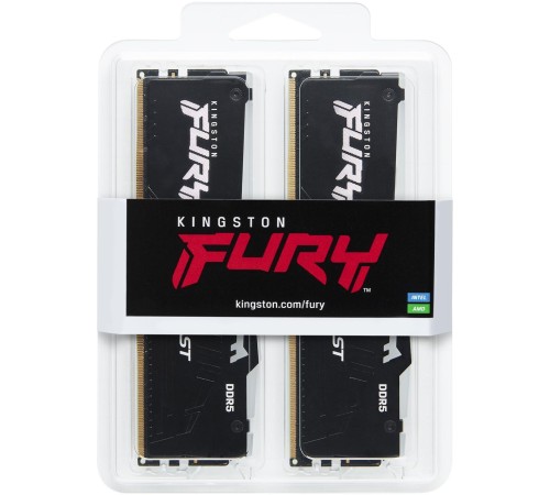 Память оперативная/ Kingston 64GB 5200MT/s DDR5 CL40 DIMM (Kit of 2) FURY Beast RGB XMP Память оперативная/ Kingston 64GB 5200MT/s DDR5 CL40 DIMM (Kit of 2) FURY Beast RGB XMP