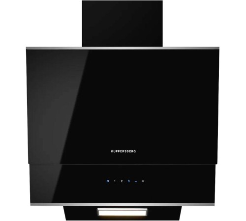 Вытяжка Kuppersberg/ наклонная, 60 см, 600 м3/ч, отвод/рециркуляция, 3 скорости, черный + нерж. сталь