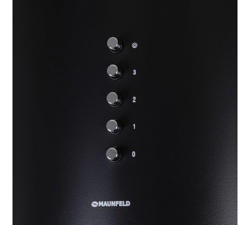 ВЫТЯЖКА MAUNFELD LEE SIDE (C) 39 BLACK/ Цилиндрическая настенная вытяжка, 1000 м3/ч, 52 дБ, кнопочное управление, 3 скорости, черная