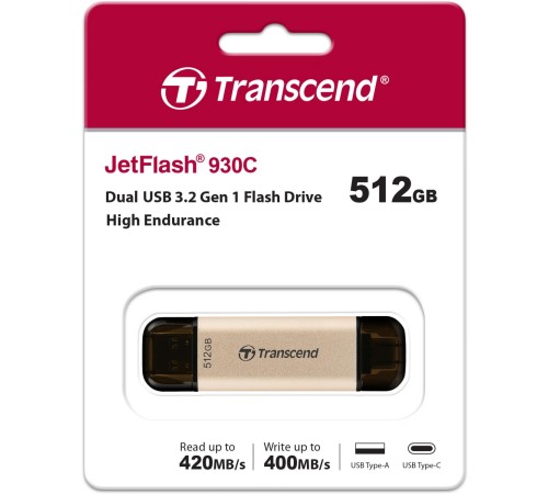 Флеш-накопитель/ Transcend 512GB JetFlash 930C USB 3.2 OTG Type C High Speed Флеш-накопитель/ Transcend 512GB JetFlash 930C USB 3.2 OTG Type C High Speed