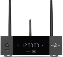 Медиаплеер/ Mediaplayer Dune HD Solo 8K: 8K/60 Hz/Dolby Vision/HDR10+/HDR, CPU Amlogic S9284-K/J, RAM 8 Gb, Flash 64 Gb, 3xUSB3.0,  1xUSB2.0, HDD SATA 3.5", LAN 1000Mb/s, WiFi 802.11ax, BT 5.2, HDMI 2.1a, S/PDIF, Audio Out RCA, BT+Voice Remote Contro