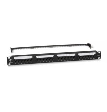  Cabeus PL2-24-Cat.6-Dual IDC Патч-панель 19" (1U), 24 порта RJ-45, категория 6, Dual IDC, с задним кабельным организатором, new