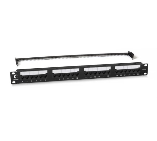 Cabeus PL2-24-Cat.6-Dual IDC Патч-панель 19" (1U), 24 порта RJ-45, категория 6, Dual IDC, с задним кабельным организатором, new Cabeus PL2-24-Cat.6-Dual IDC Патч-панель 19" (1U), 24 порта RJ-45, категория 6, Dual IDC, с задним кабельным организатором, new