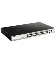 Коммутатор D-Link Управляемый L2 PoE-коммутатор, 24x1000Base-T PoE, 4xCombo 1000Base-T/SFP, PoE-бюджет 193 Вт, защита от статического электричества до 6 кВ, CLI